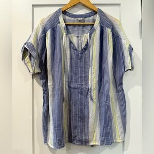 Caslon Blue and White Striped Top